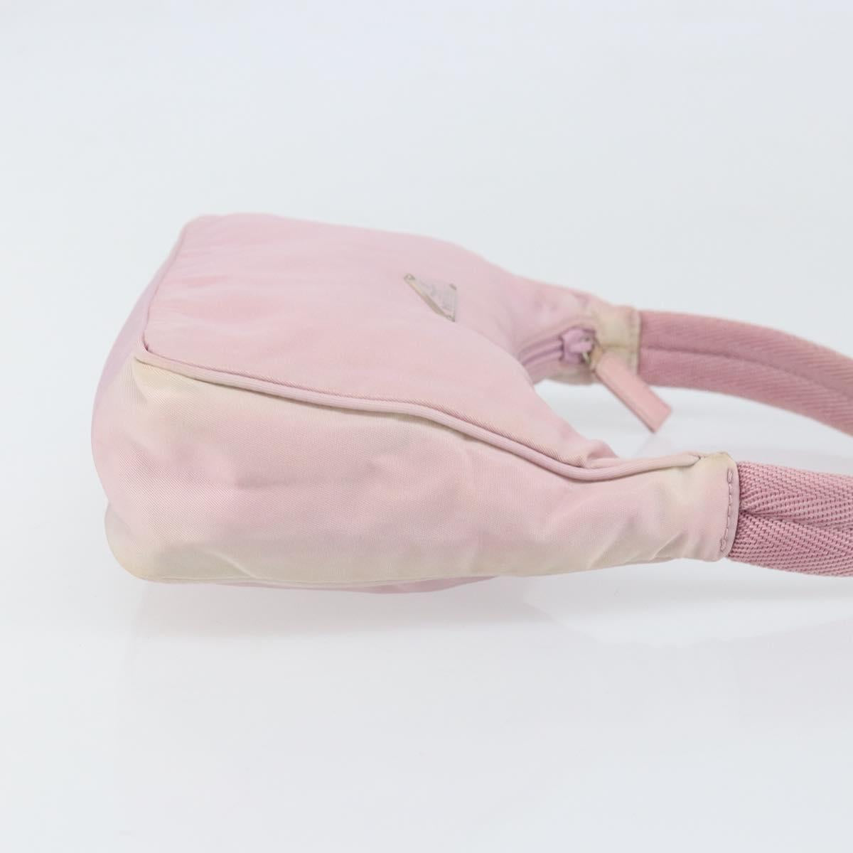PRADA Hand Pouch Nylon Pink Auth 171934