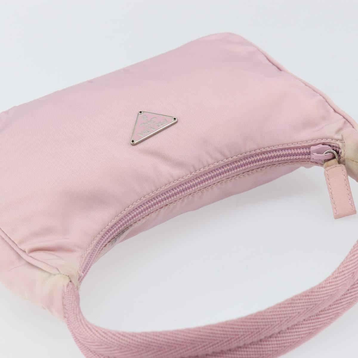 PRADA Hand Pouch Nylon Pink Auth 171934