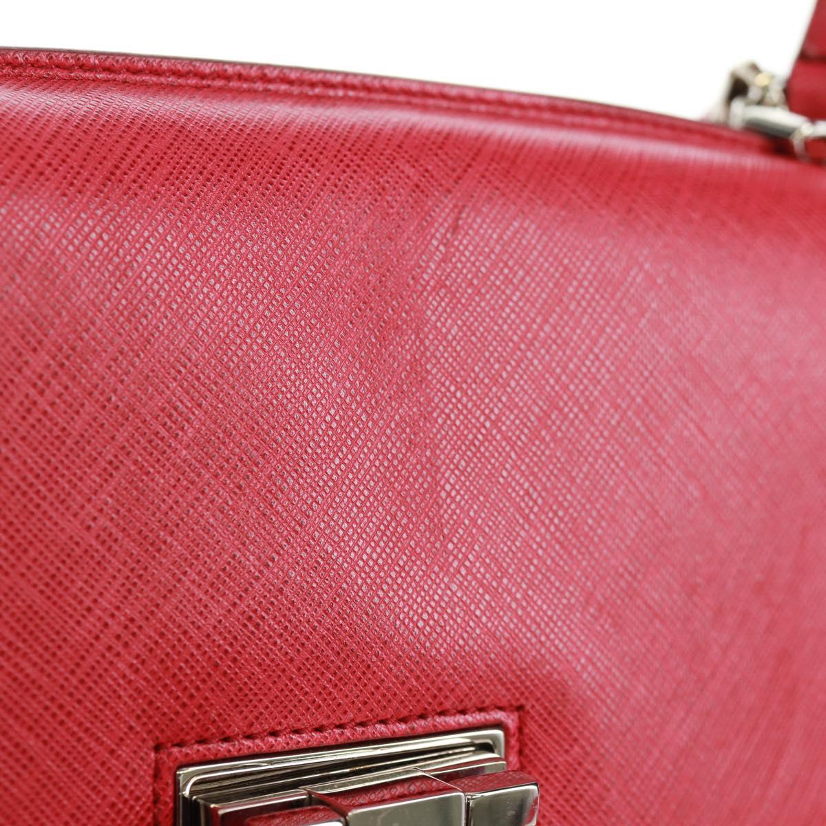 Salvatore Ferragamo Gancini Hand Bag Leather 2way Pink Silver Auth 171936V