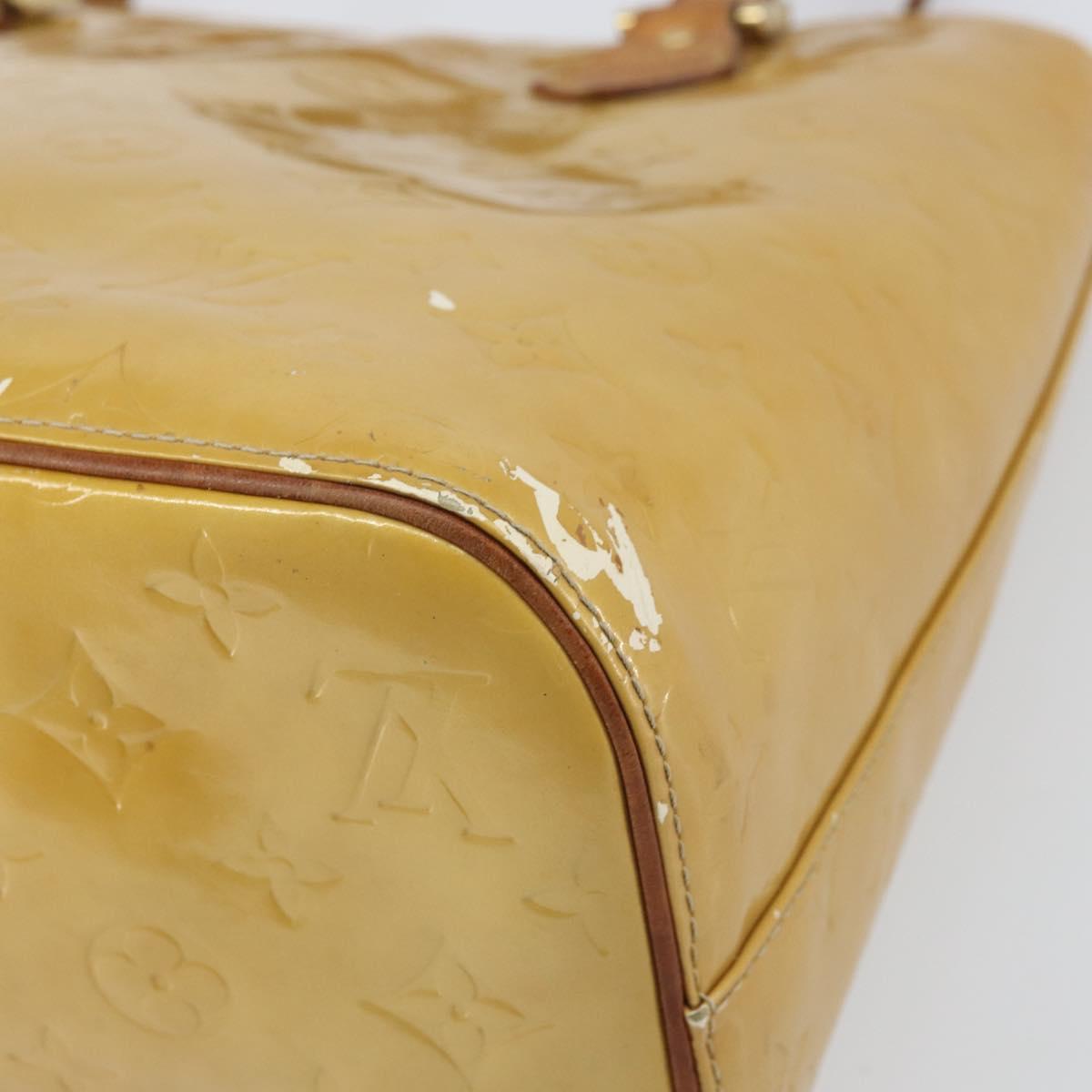 LOUIS VUITTON Monogram Vernis Houston Hand Bag Beige M91004 LV Auth 171942