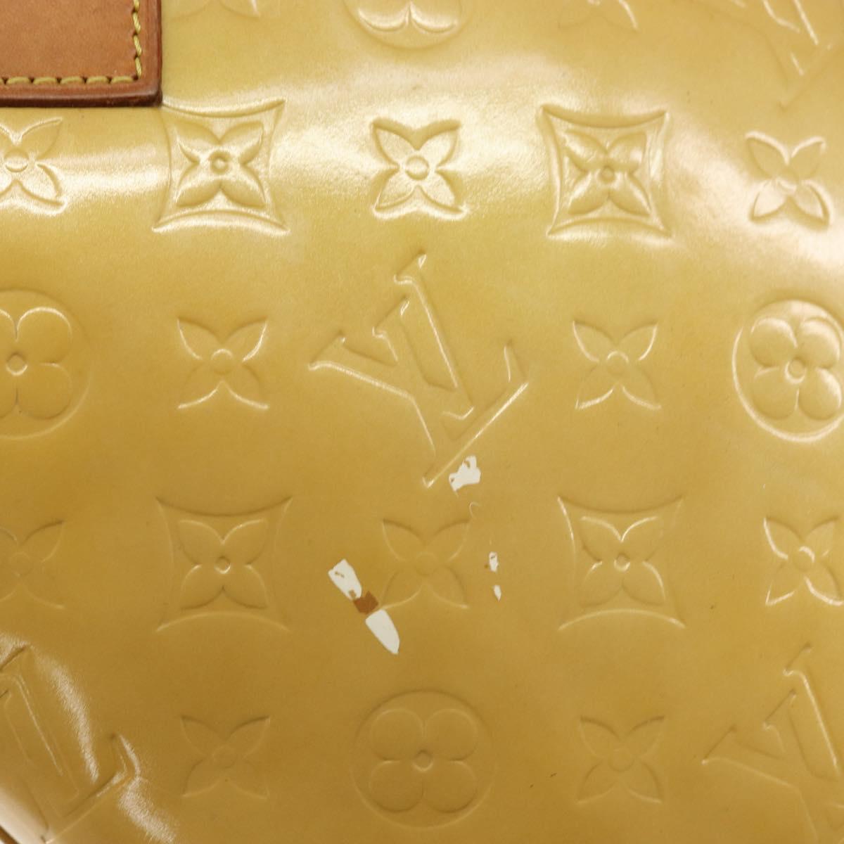 LOUIS VUITTON Monogram Vernis Houston Hand Bag Beige M91004 LV Auth 171942