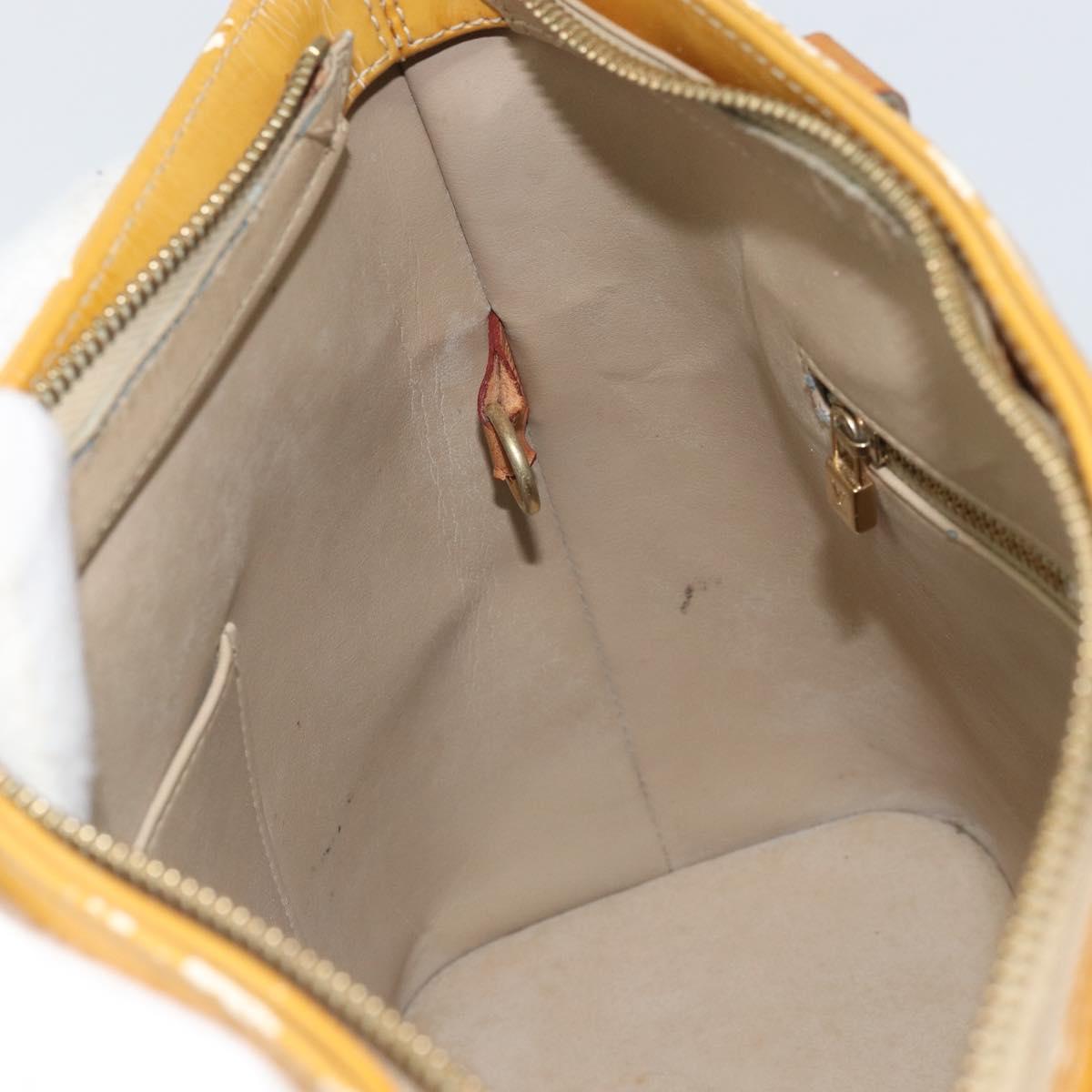 LOUIS VUITTON Monogram Vernis Houston Hand Bag Beige M91004 LV Auth 171942