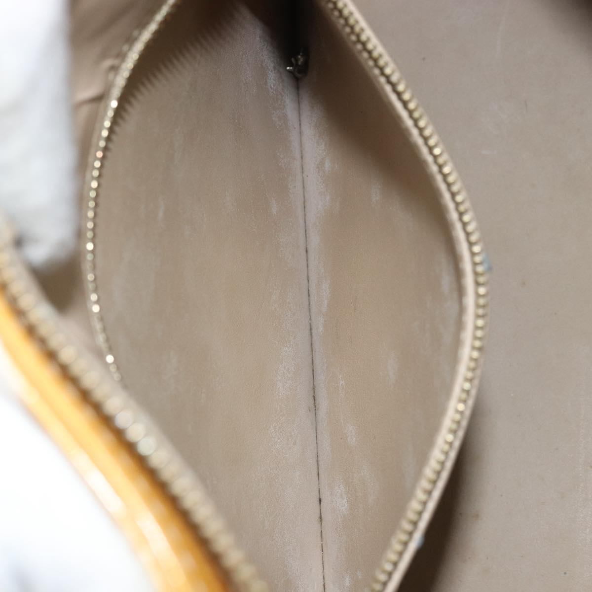 LOUIS VUITTON Monogram Vernis Houston Hand Bag Beige M91004 LV Auth 171942