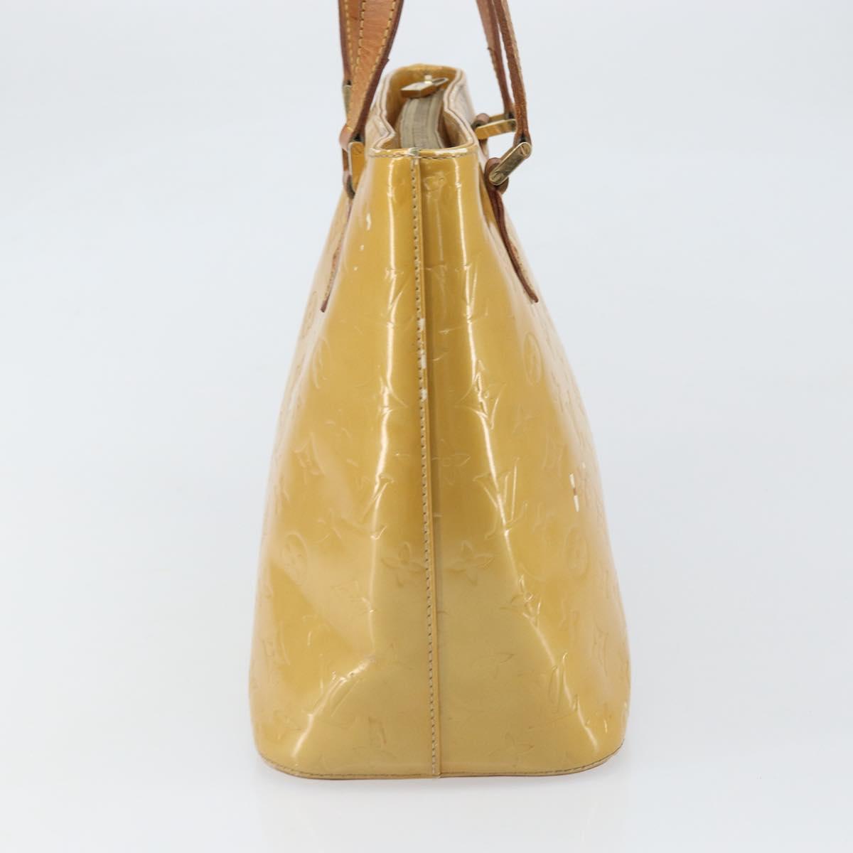 LOUIS VUITTON Monogram Vernis Houston Hand Bag Beige M91004 LV Auth 171942