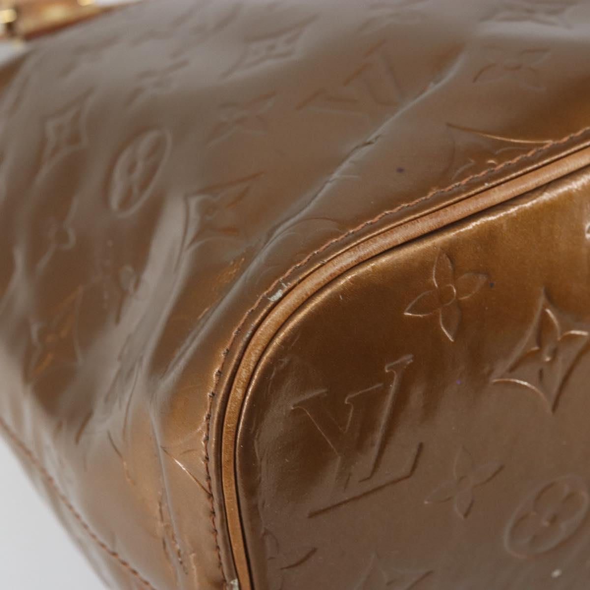 LOUIS VUITTON Monogram Vernis Houston Hand Bag Bronze M91122 LV Auth 171944