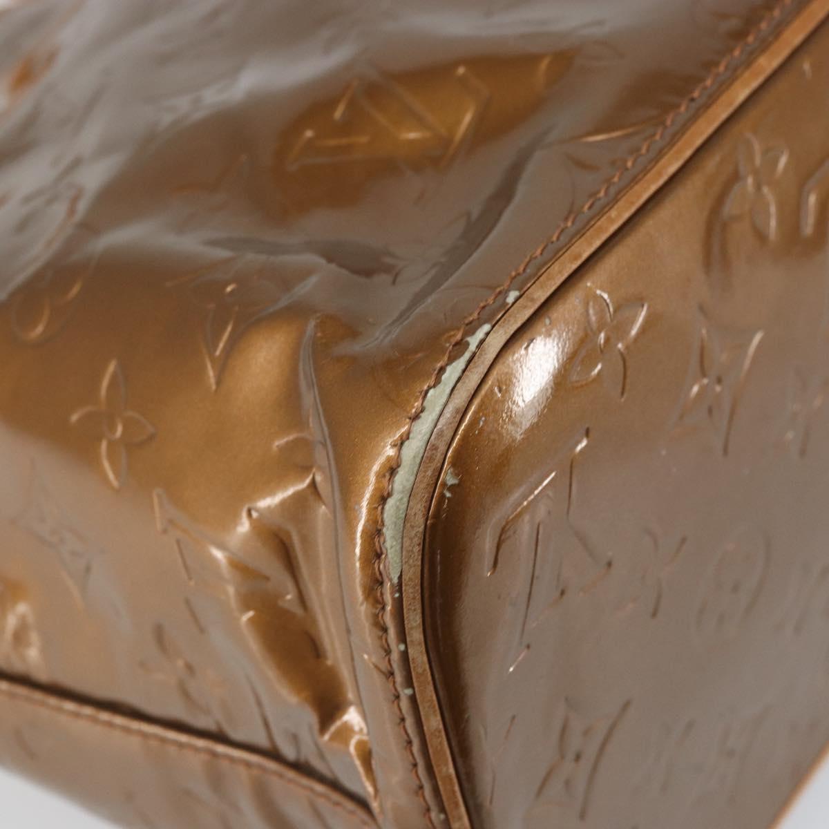 LOUIS VUITTON Monogram Vernis Houston Hand Bag Bronze M91122 LV Auth 171944