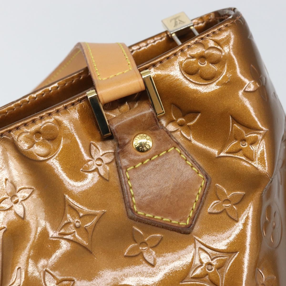 LOUIS VUITTON Monogram Vernis Houston Hand Bag Bronze M91122 LV Auth 171944
