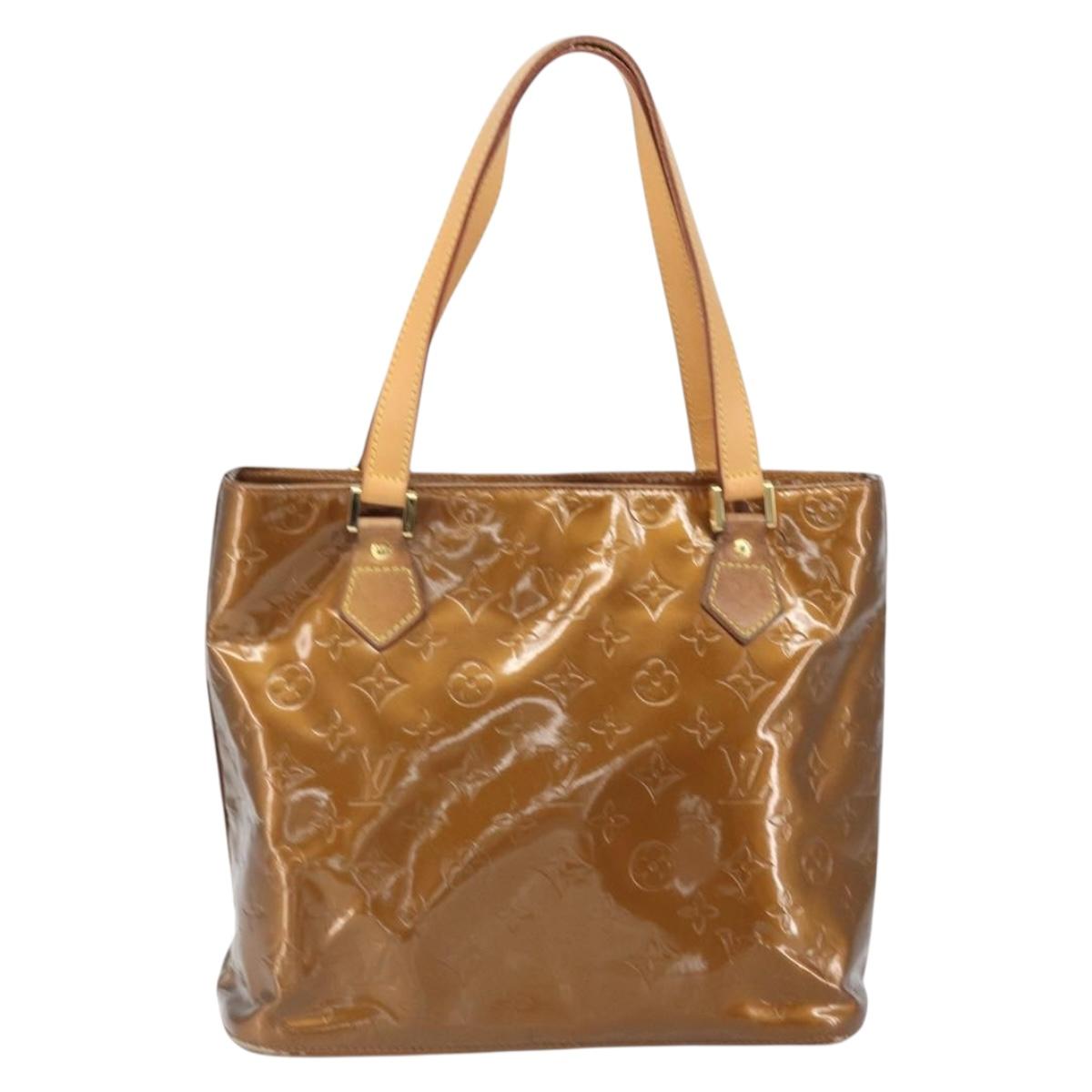 LOUIS VUITTON Monogram Vernis Houston Hand Bag Bronze M91122 LV Auth 171944
