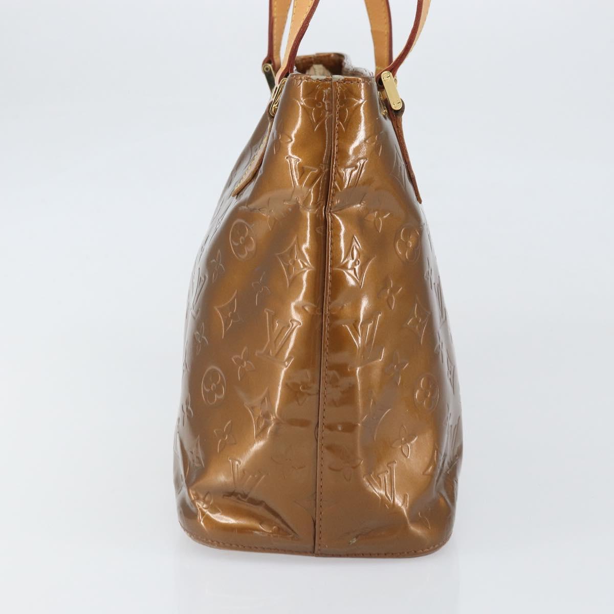 LOUIS VUITTON Monogram Vernis Houston Hand Bag Bronze M91122 LV Auth 171944