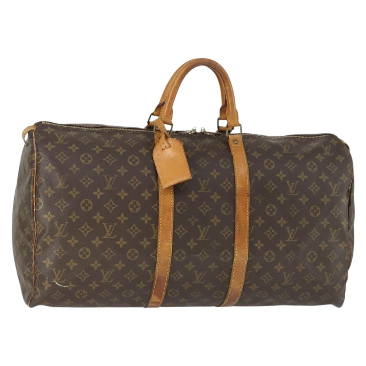 LOUIS VUITTON Monogram Keepall 55 Boston Bag M41424 LV Auth 171947