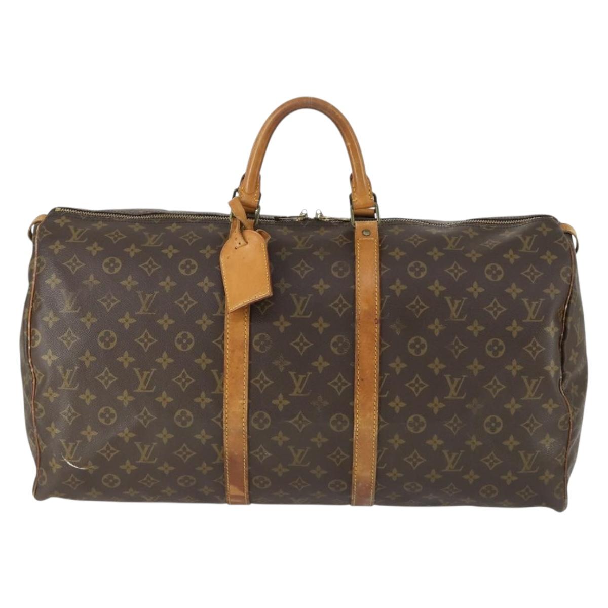 LOUIS VUITTON Monogram Keepall 55 Boston Bag M41424 LV Auth 171947