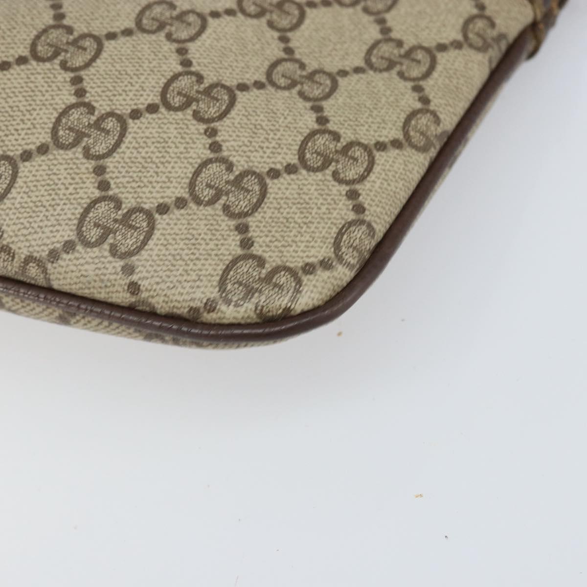 GUCCI GG Supreme Web Sherry Line Bag PVC Beige Gold 904 02 047 Auth 171964
