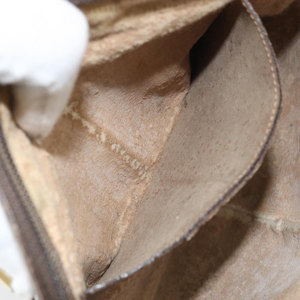 GUCCI GG Supreme Web Sherry Line Bag PVC Beige Gold 904 02 047 Auth 171964