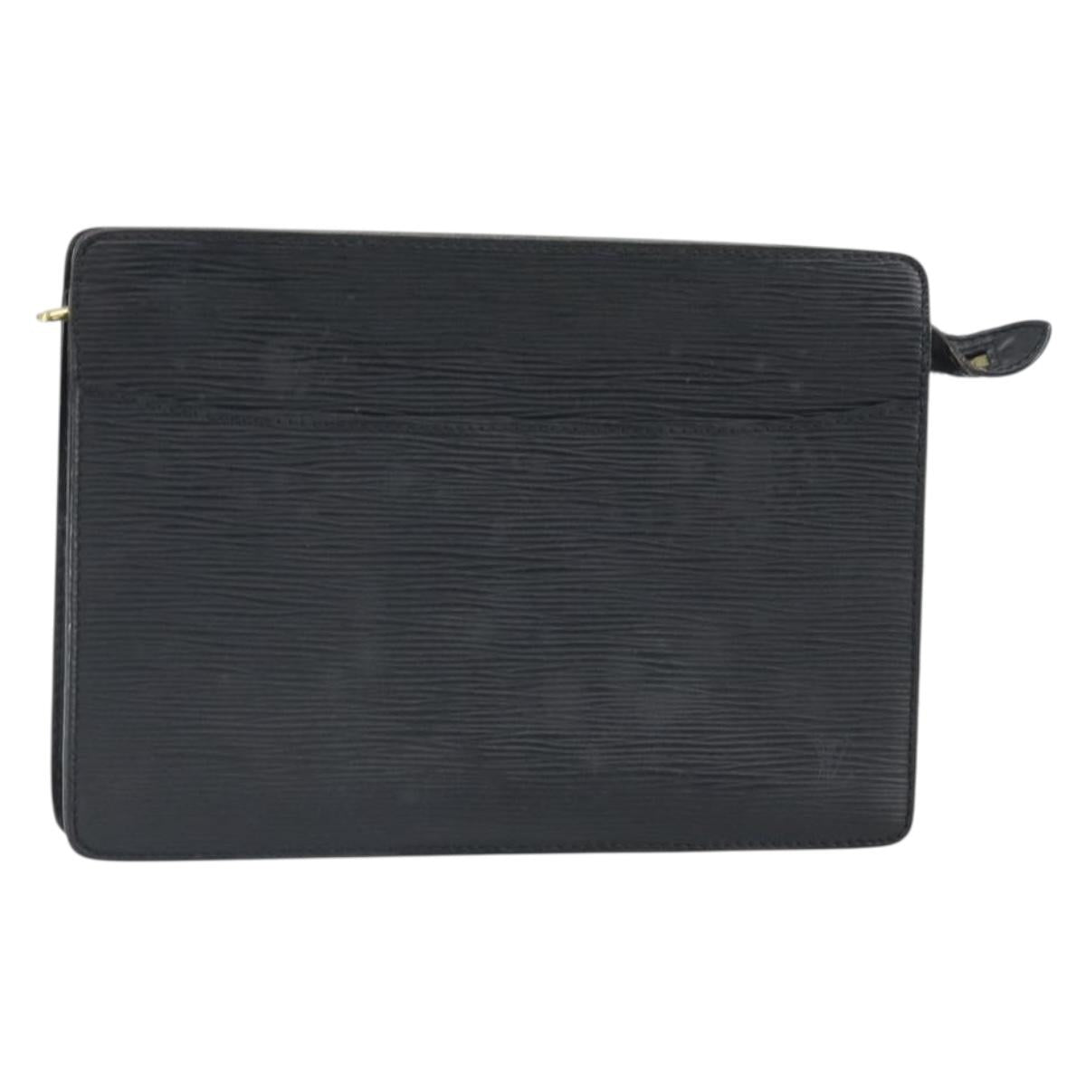 LOUIS VUITTON Epi Pochette Homme Clutch Bag Black M52522 LV Auth 171980