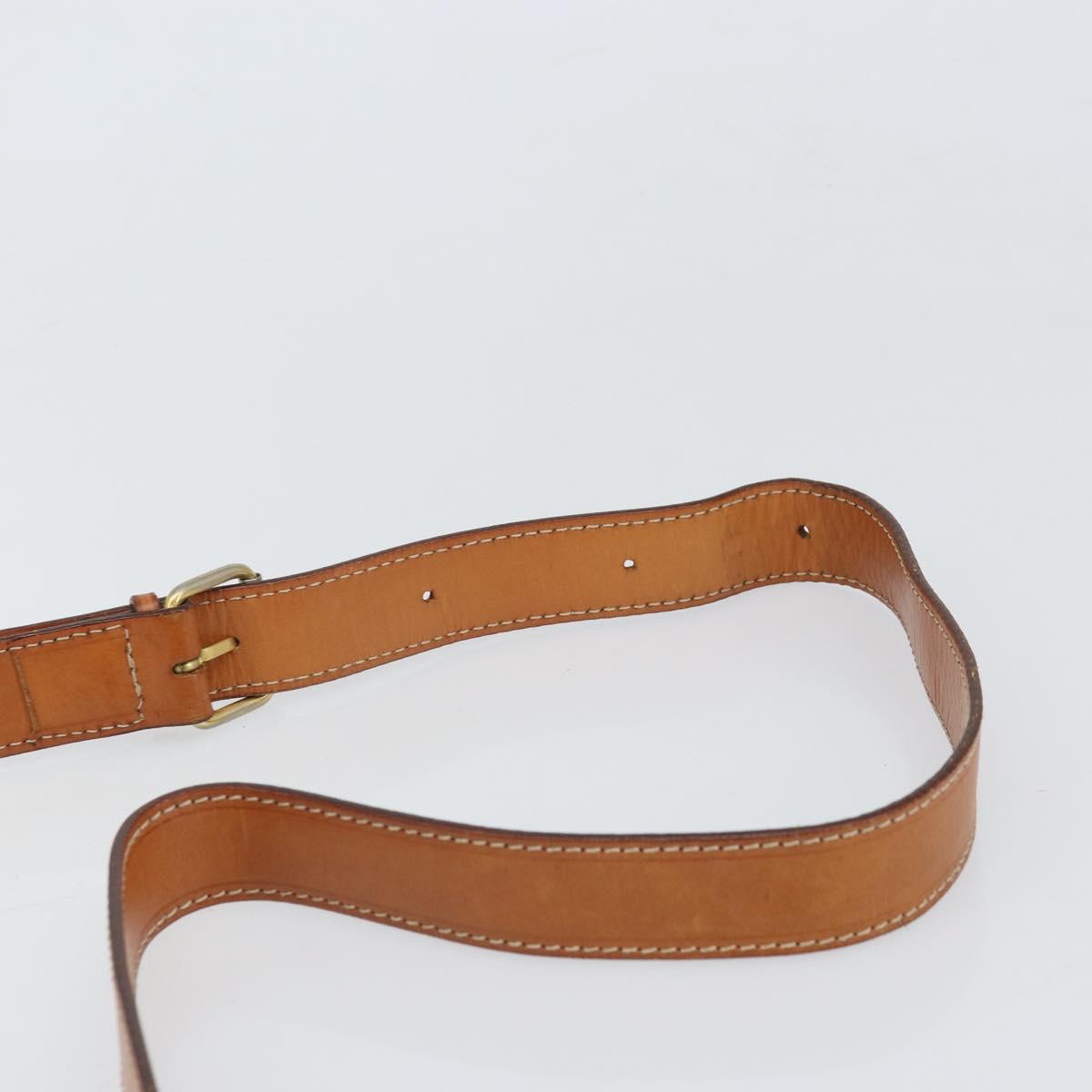 CELINE Macadam Canvas Shoulder Bag PVC Leather Brown Gold Auth 171981