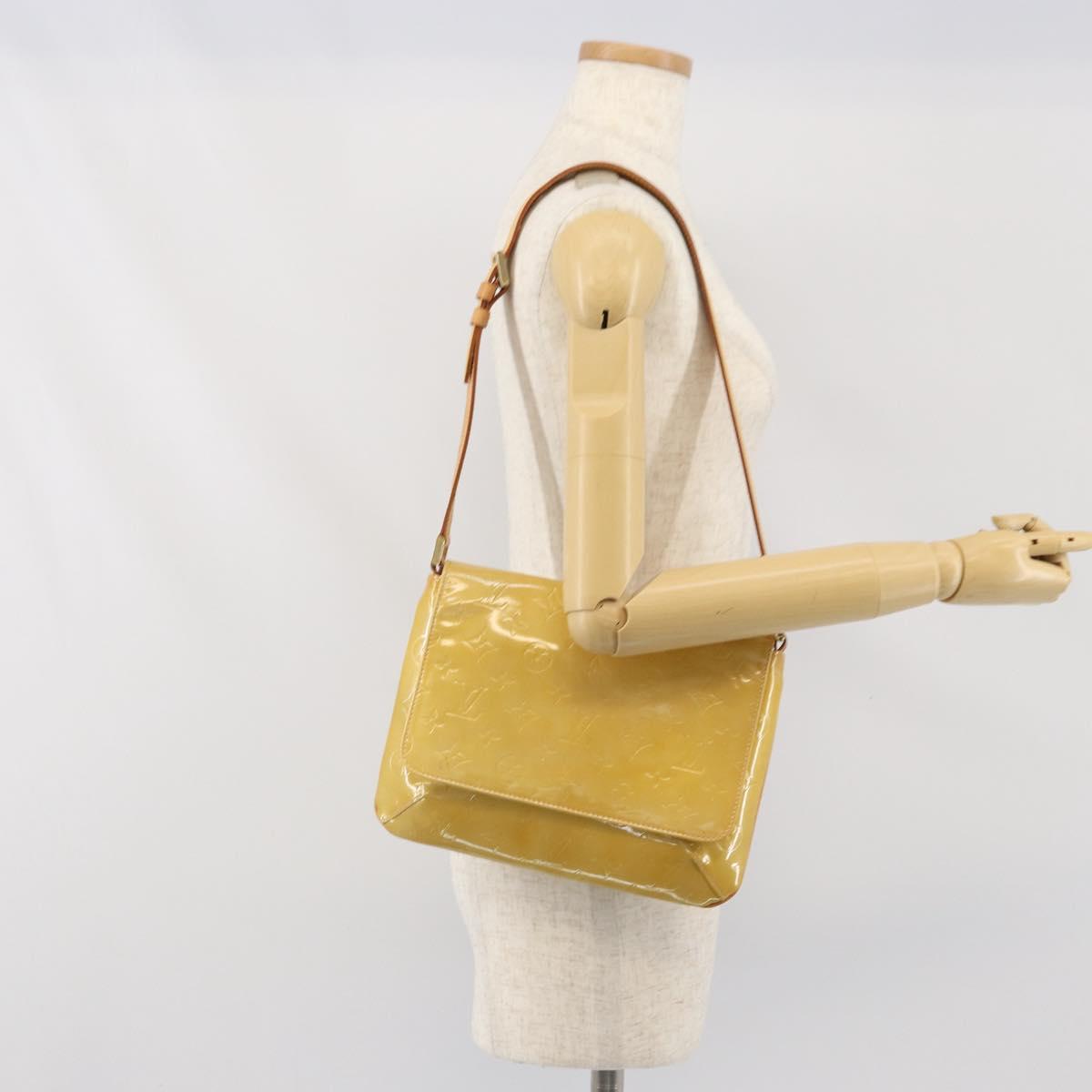 LOUIS VUITTON Monogram Vernis Thompson Street Bag Beige M91301 LV Auth 171983