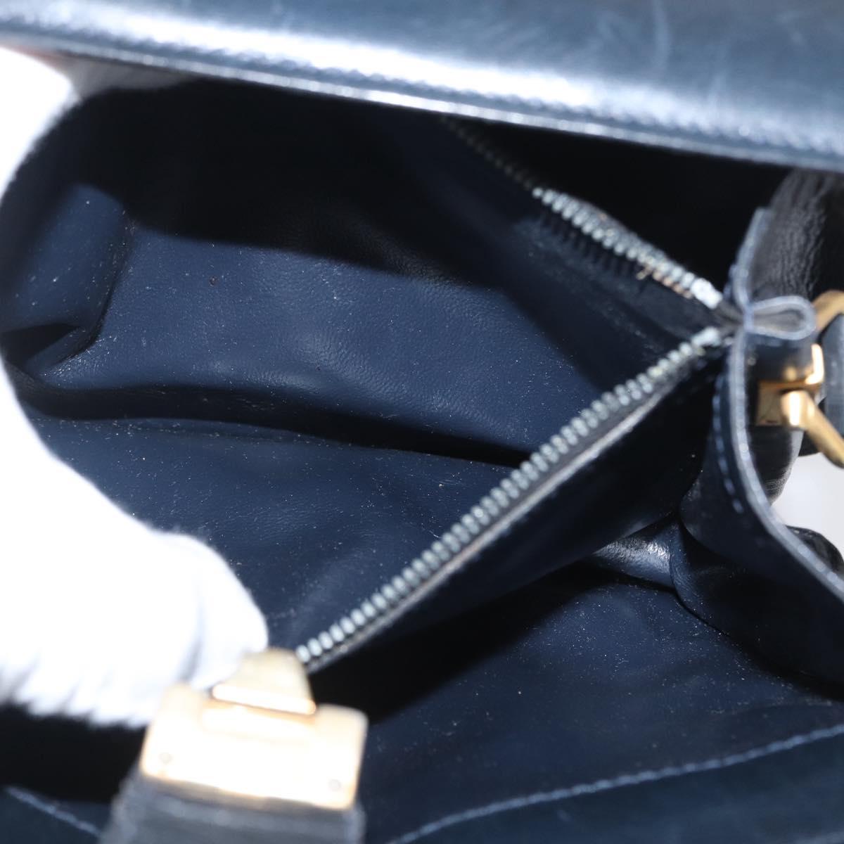 GUCCI GG Supreme Sherry Line Shoulder Bag PVC Navy Gold Auth 171984