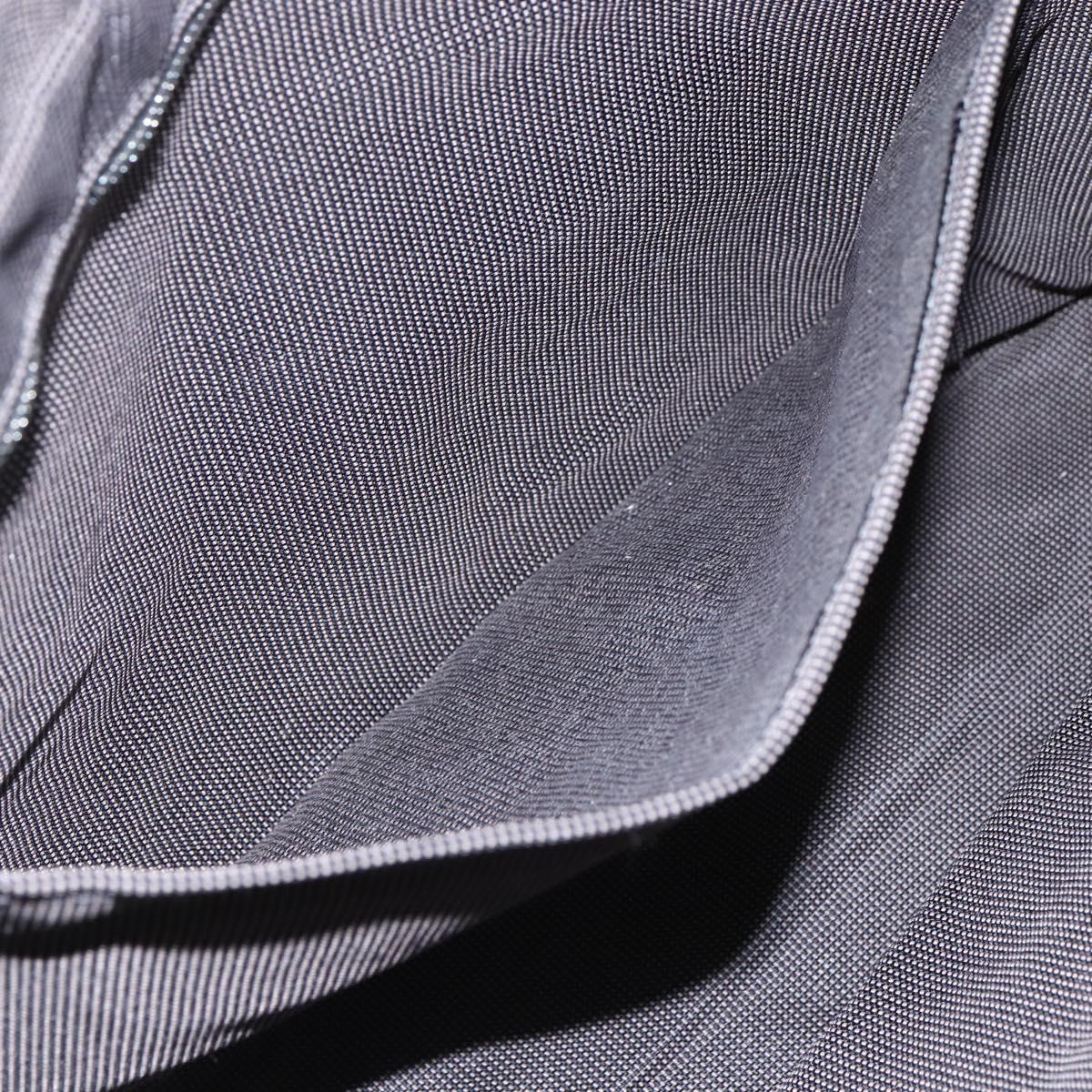 HERMES Her Line Tote MM Hand Bag Canvas Gray Silver Auth 171988