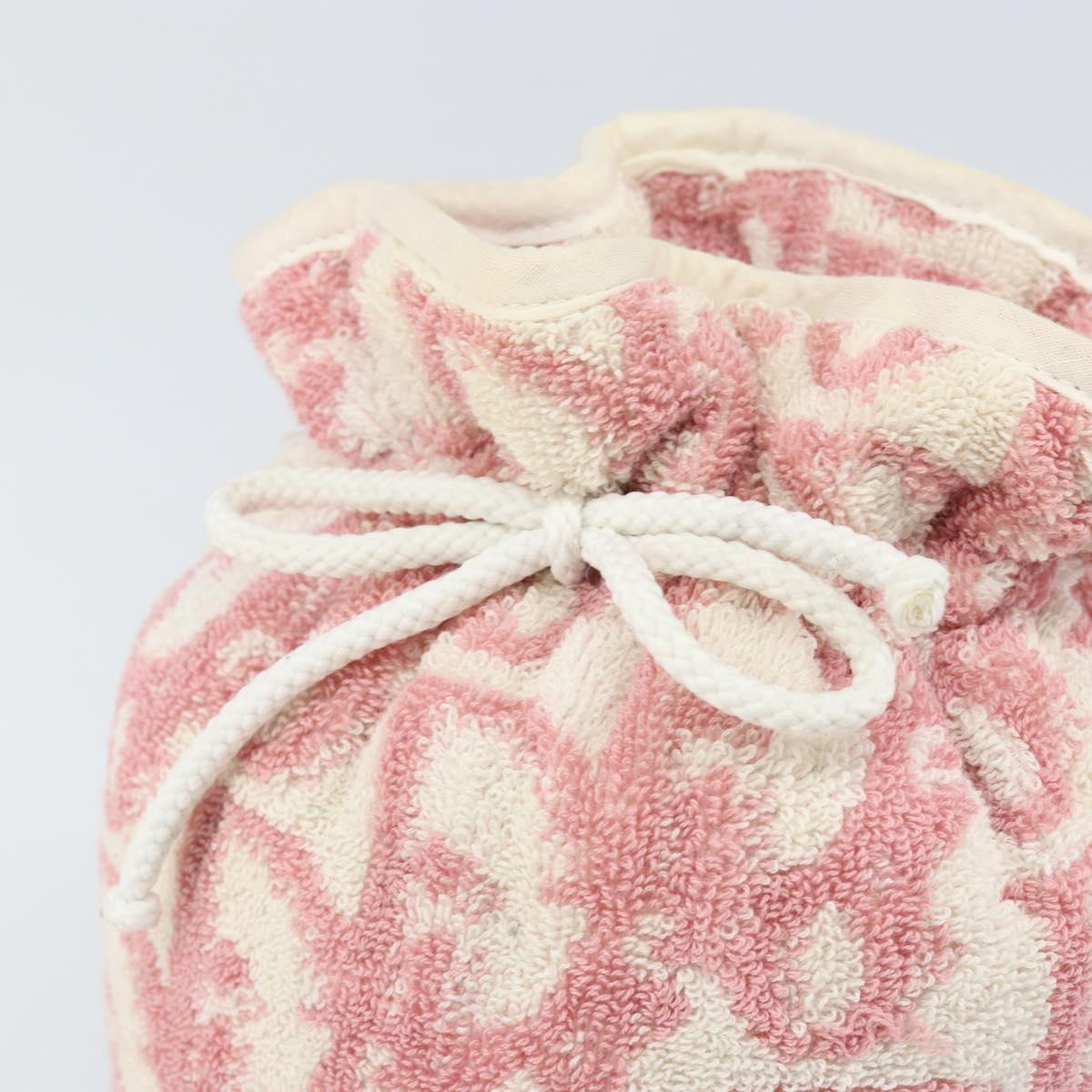 Christian Dior Trotter Canvas Pouch Pile Pink Auth 171990