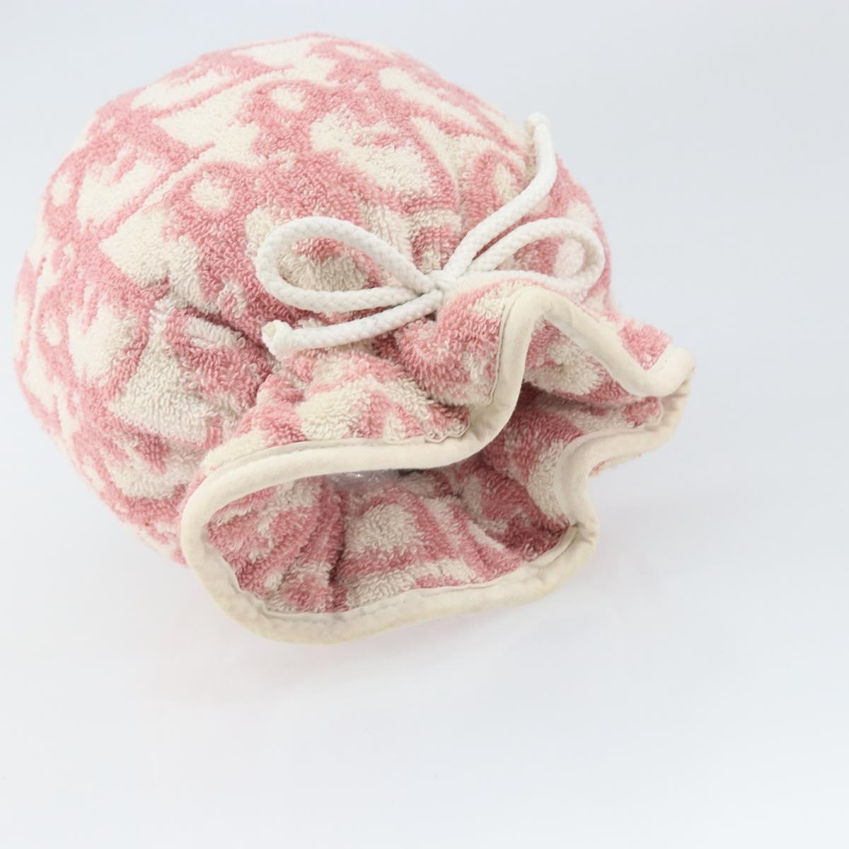 Christian Dior Trotter Canvas Pouch Pile Pink Auth 171990