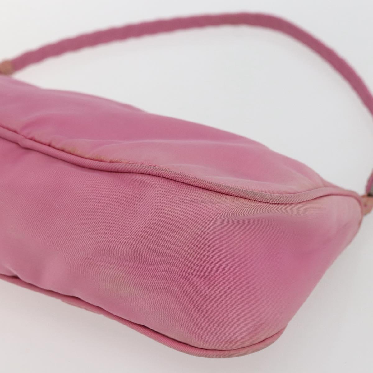 PRADA Accessory Pouch Nylon Pink Silver Auth 171998