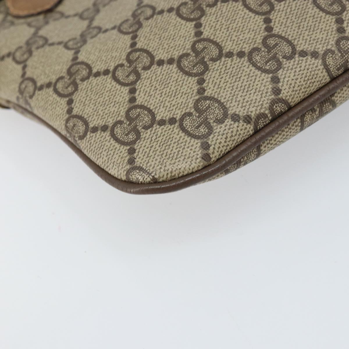 GUCCI GG Supreme Web Sherry Line Bag PVC Beige Gold 68 02 047 Auth 172006