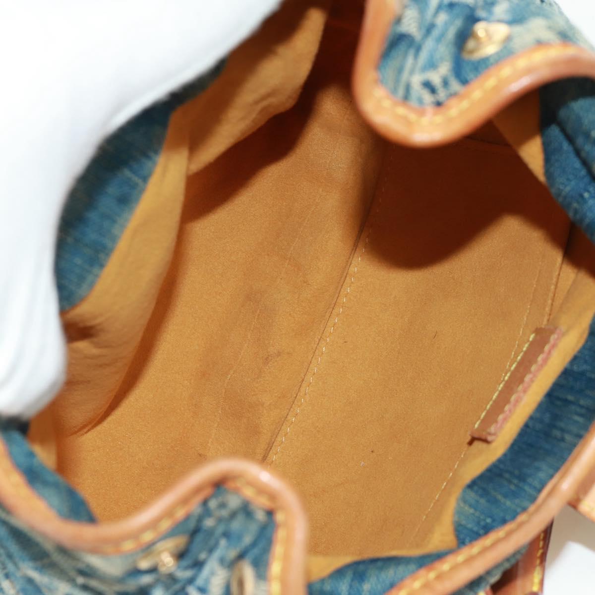 LOUIS VUITTON Monogram Denim Preity Hand Bag Blue M95020 LV Auth 172009V