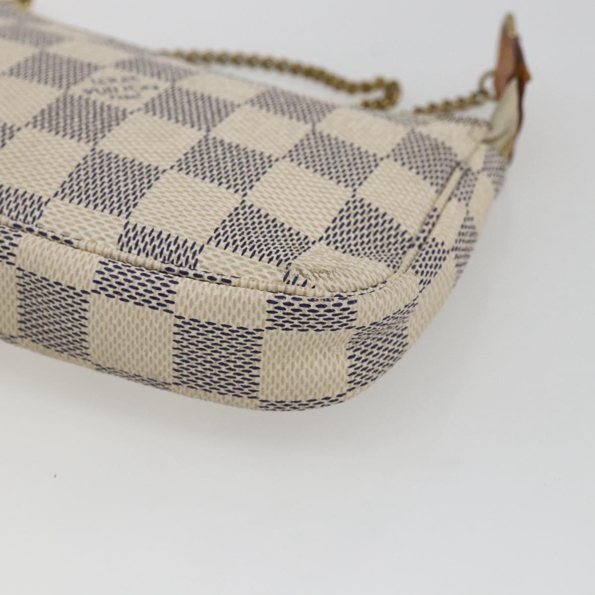 LOUIS VUITTON Damier Azur Mini Pochette Accessoires Pouch N63005 Auth 172013A