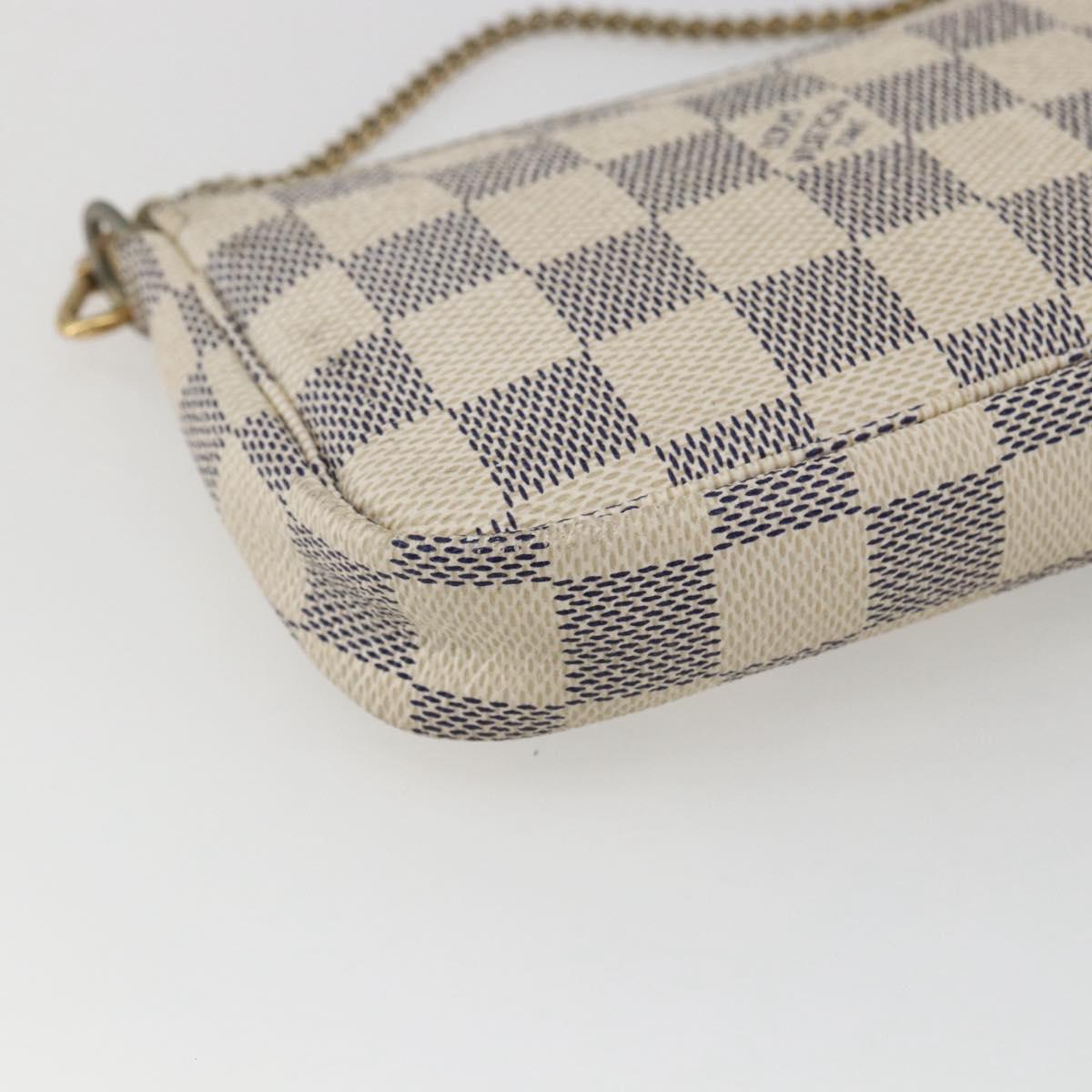 LOUIS VUITTON Damier Azur Mini Pochette Accessoires Pouch N63005 Auth 172013A