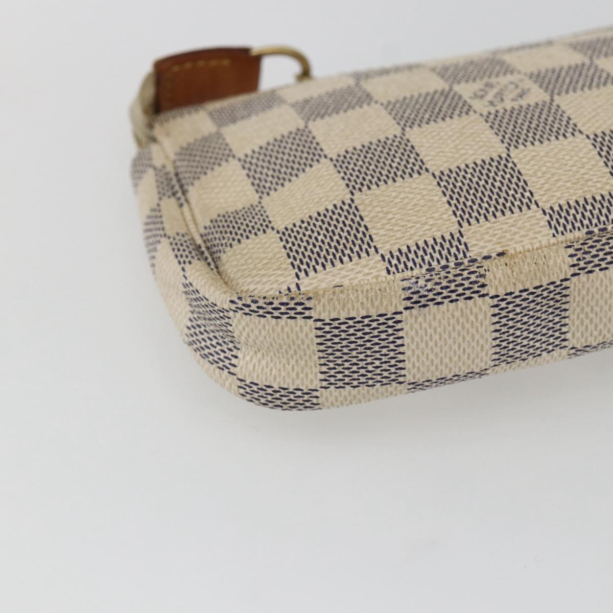 LOUIS VUITTON Damier Azur Mini Pochette Accessoires Pouch N63005 Auth 172013A