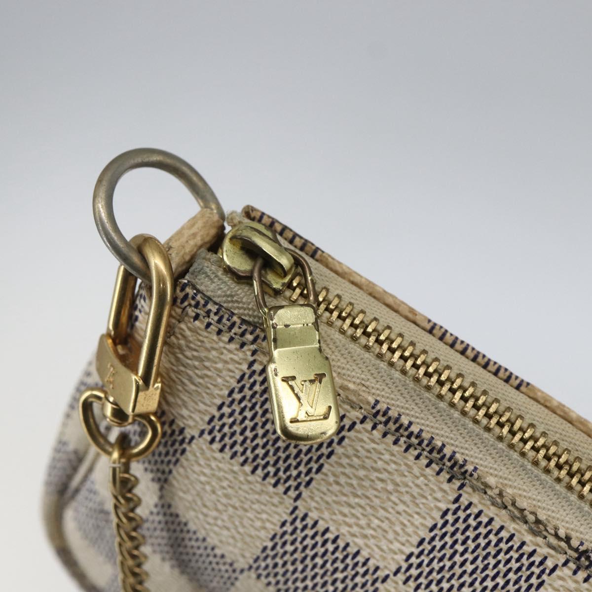 LOUIS VUITTON Damier Azur Mini Pochette Accessoires Pouch N63005 Auth 172013A
