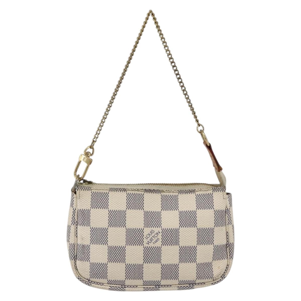 LOUIS VUITTON Damier Azur Mini Pochette Accessoires Pouch N63005 Auth 172013A