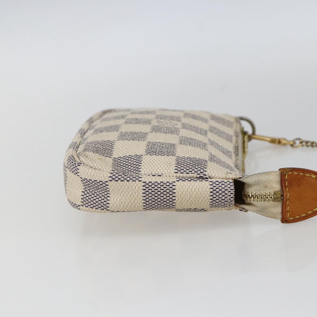 LOUIS VUITTON Damier Azur Mini Pochette Accessoires Pouch N63005 Auth 172013A