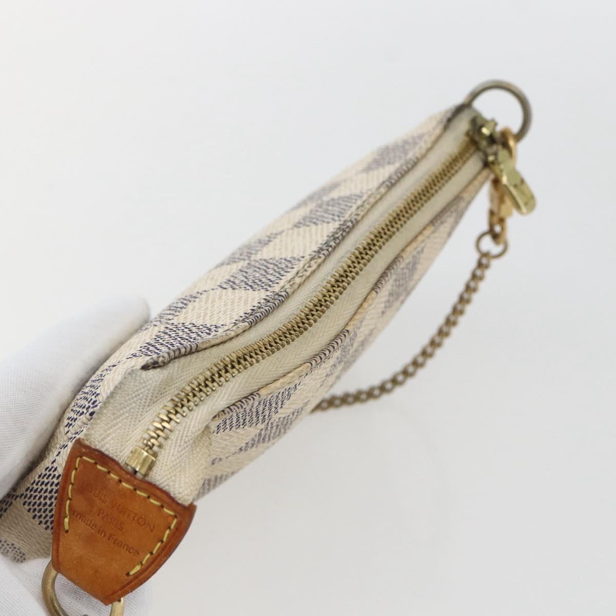 LOUIS VUITTON Damier Azur Mini Pochette Accessoires Pouch N63005 Auth 172013A