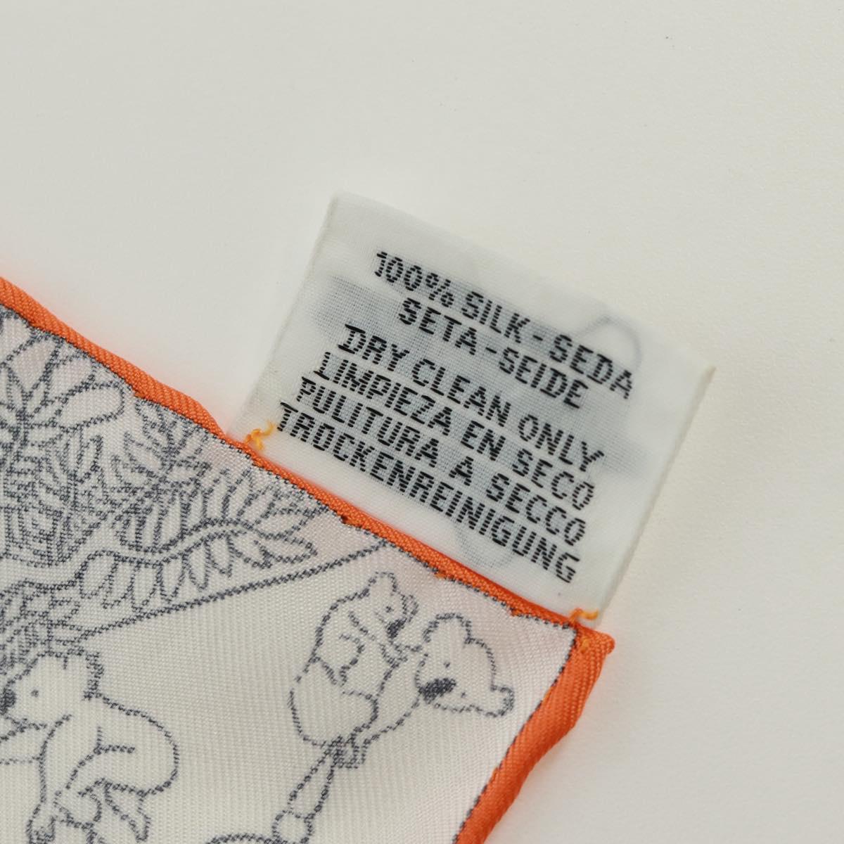 HERMES Carre 90 Scarf ""Animapolis"" Silk White Auth 172016SAM