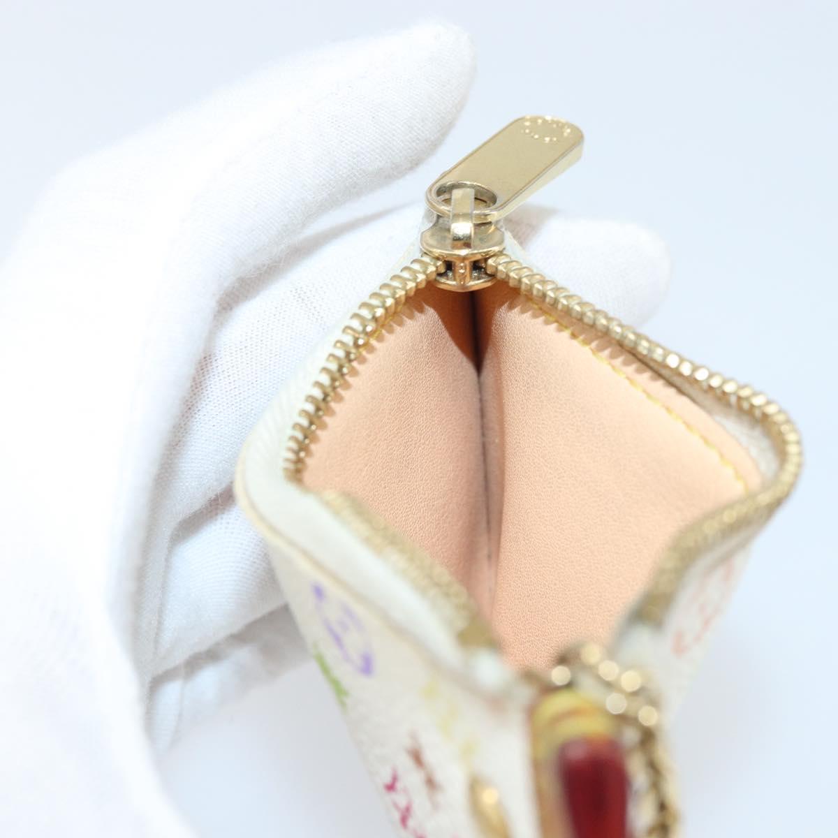 LOUIS VUITTON Monogram Multicolor Pochette Cles Purse White M92655 Auth 172025