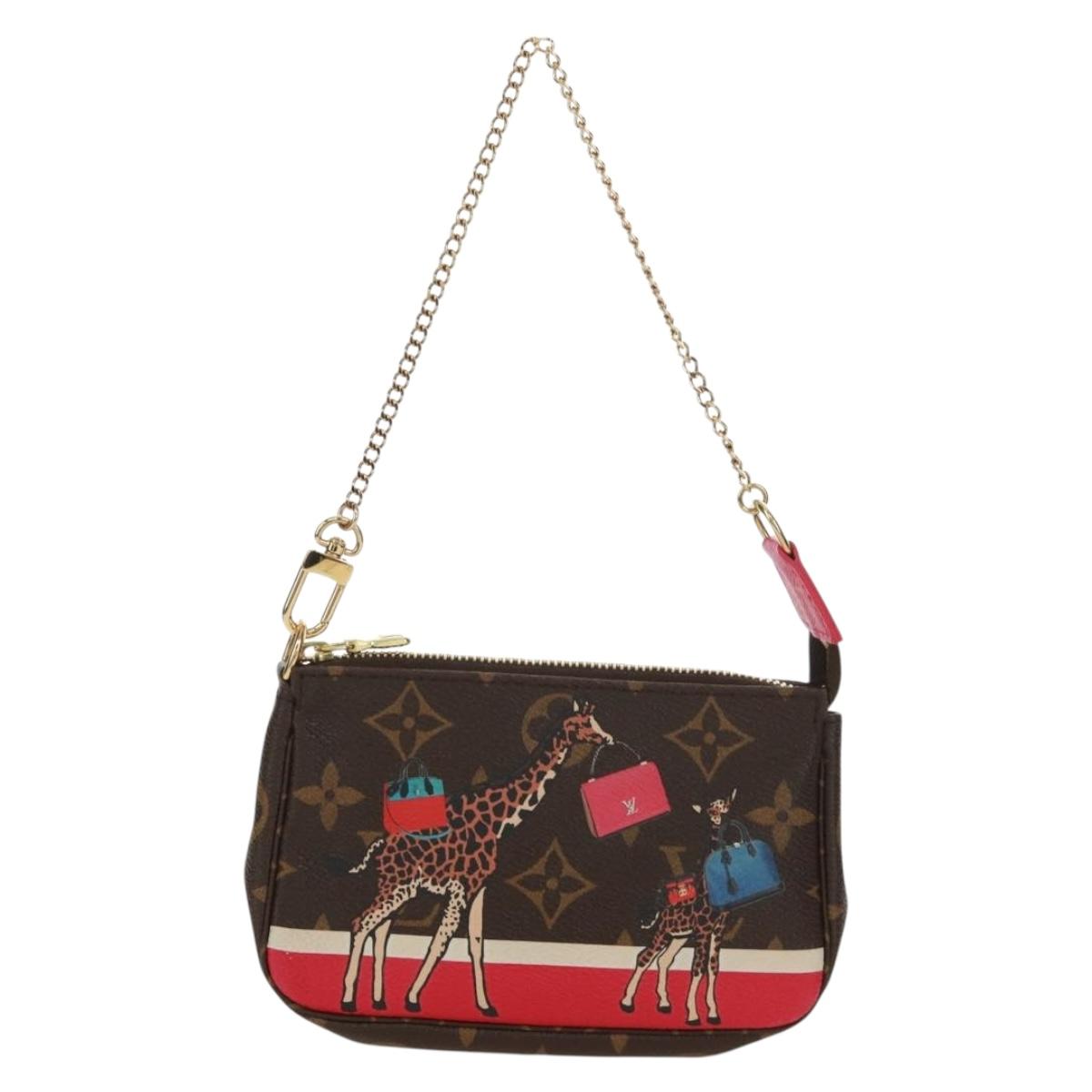 LOUIS VUITTON Monogram Giraffe Mini Pochette Accessoires M62087 LV Auth 172028M