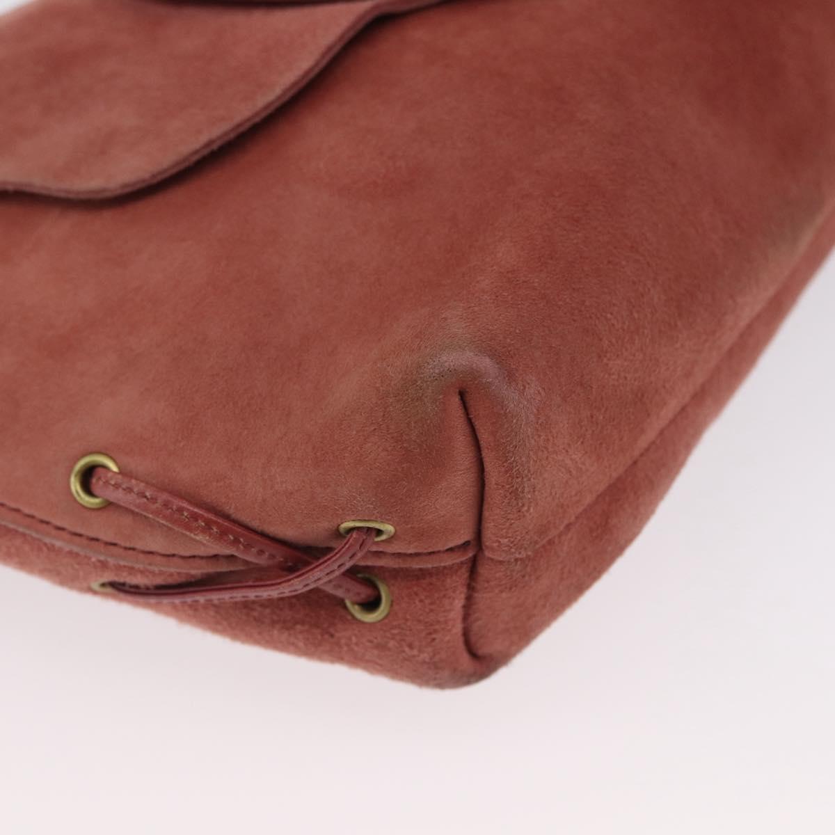 GUCCI Shoulder Bag Suede Pink Gold 95107 Auth 172039