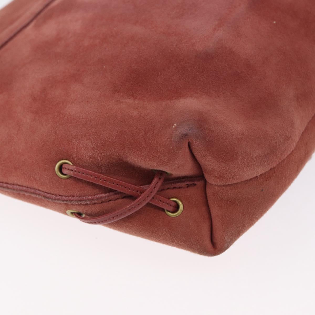 GUCCI Shoulder Bag Suede Pink Gold 95107 Auth 172039