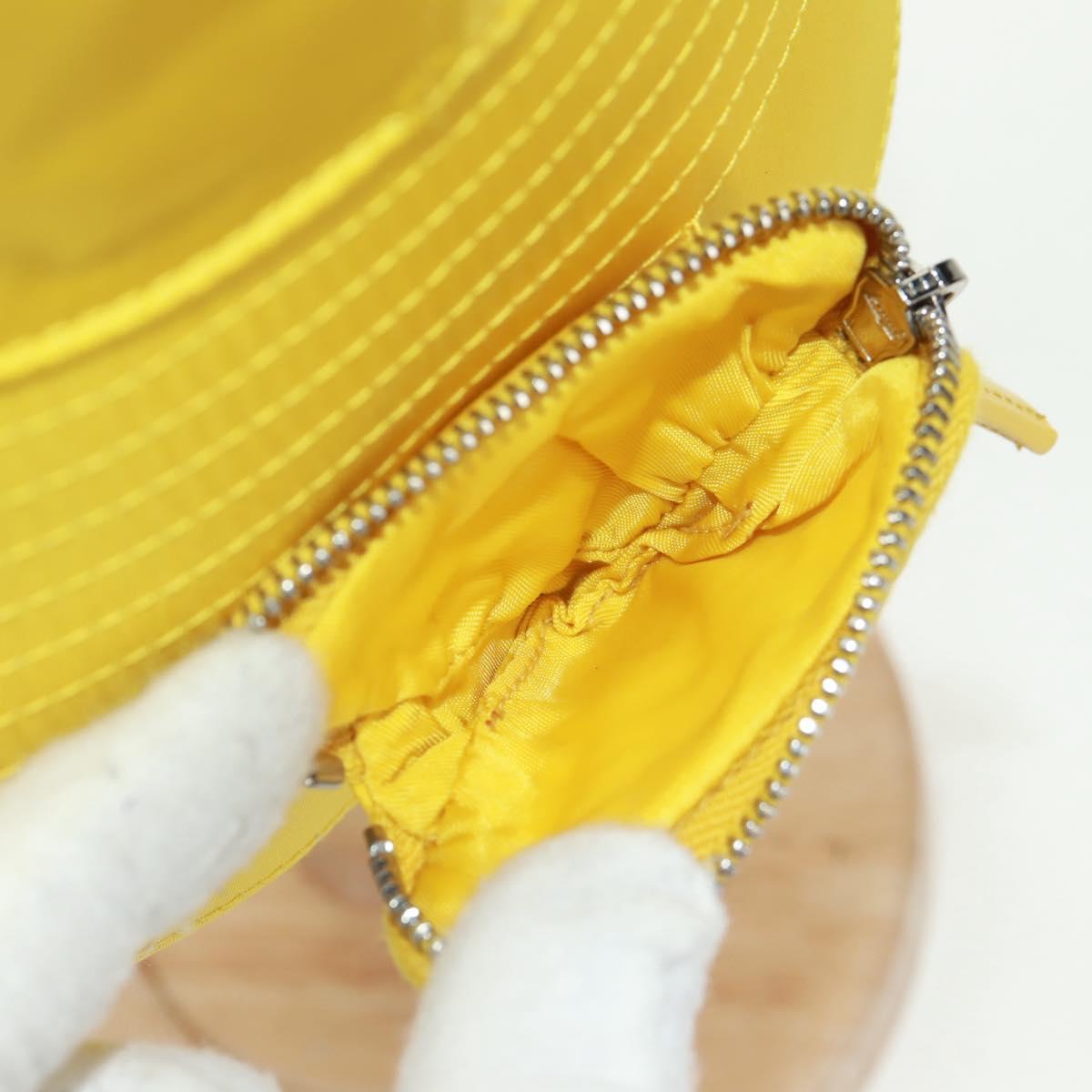 PRADA Hat Nylon Yellow Auth 172043M