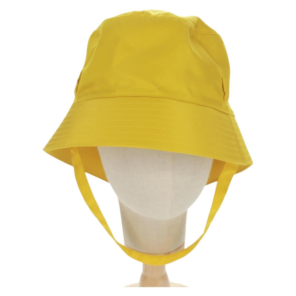 PRADA Hat Nylon Yellow Auth 172043M