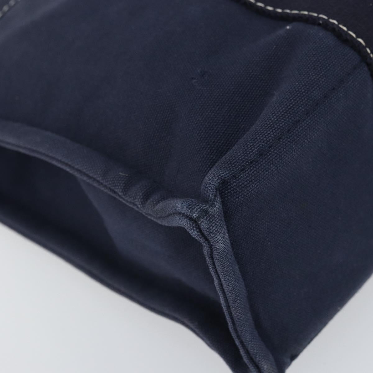 HERMES Fourre Tout PM Hand Bag Canvas Navy Silver Auth 172044