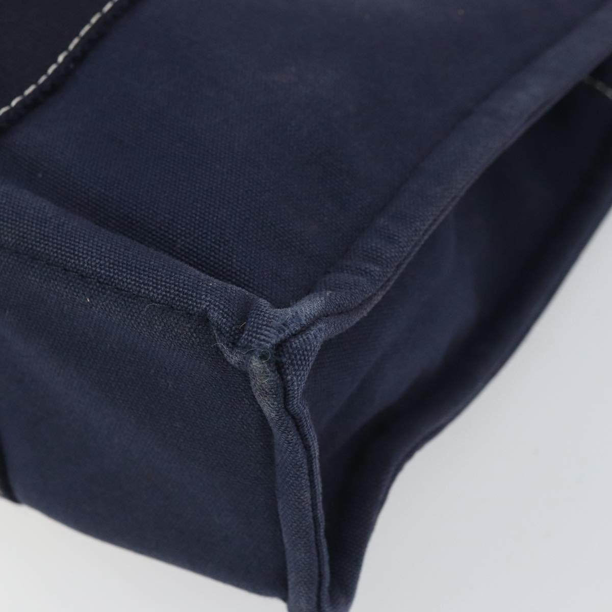 HERMES Fourre Tout PM Hand Bag Canvas Navy Silver Auth 172044