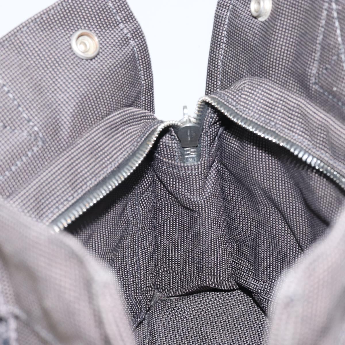 HERMES Her Line PM Hand Bag Canvas Gray Auth 172046
