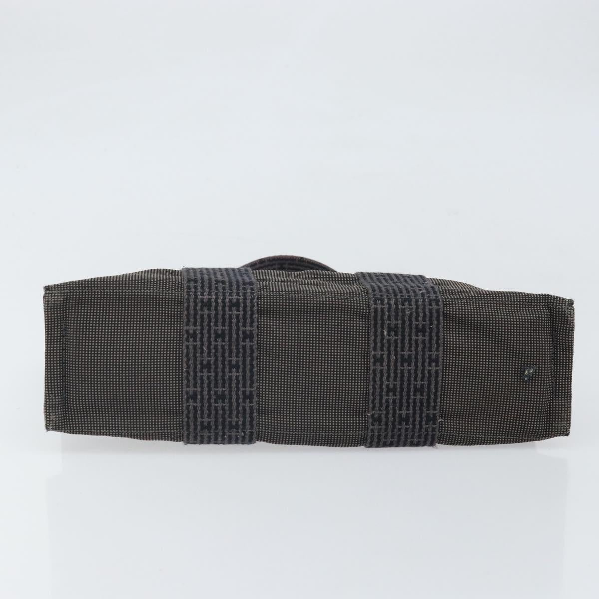 HERMES Her Line PM Hand Bag Canvas Gray Auth 172046