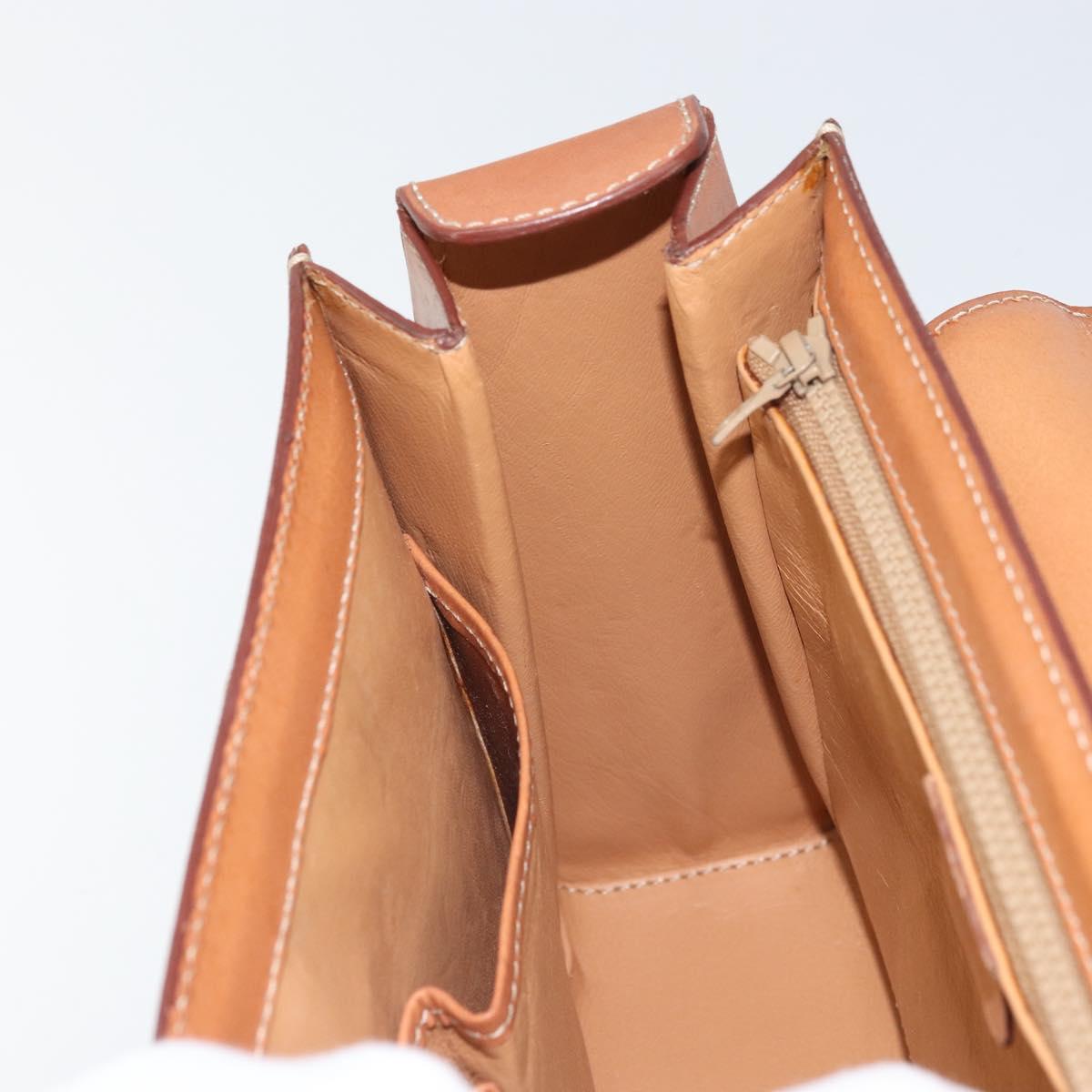 CELINE Macadam Canvas Hand Bag PVC Leather Brown Gold Auth 172055