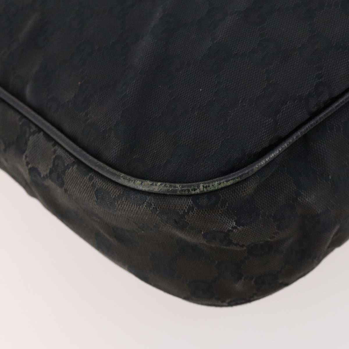 GUCCI GG Canvas Shoulder Bag Black Silver 114269 Auth 172056