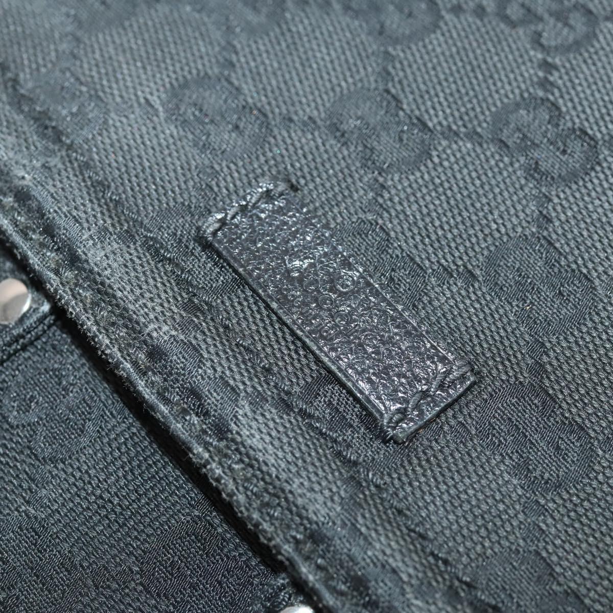 GUCCI GG Canvas Shoulder Bag Black Silver 114269 Auth 172056