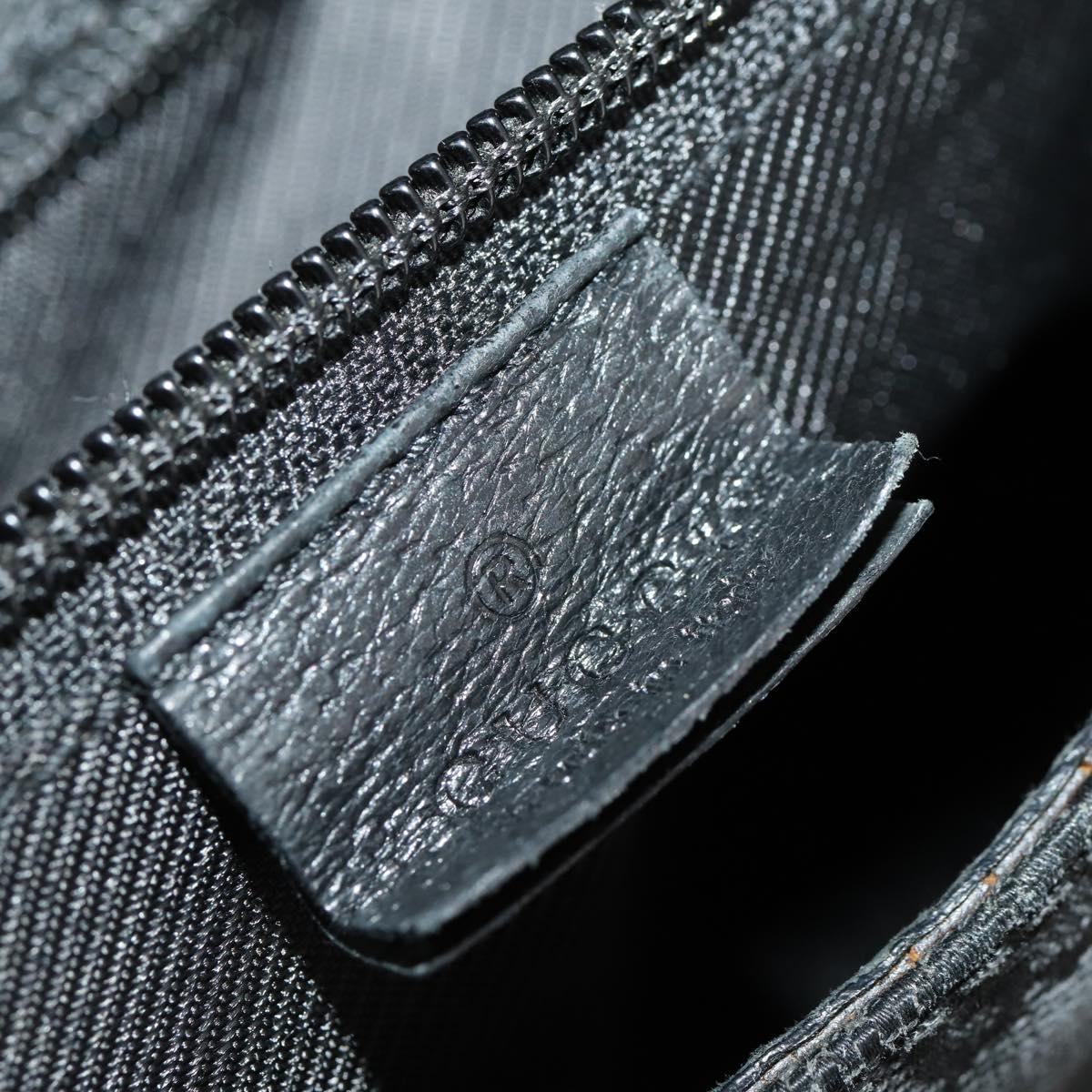 GUCCI GG Canvas Shoulder Bag Black Silver 114269 Auth 172056