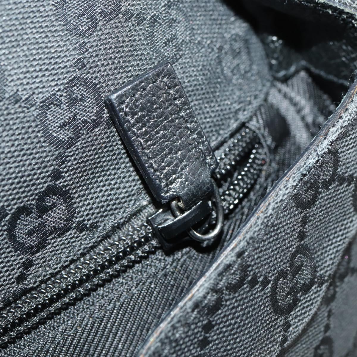 GUCCI GG Canvas Shoulder Bag Black Silver 114269 Auth 172056